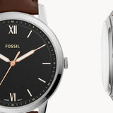 Fossil The Minimalist 3H Black Dial Brown Leather Strap Watch for Men - FS5464 Buy Now By Fossil