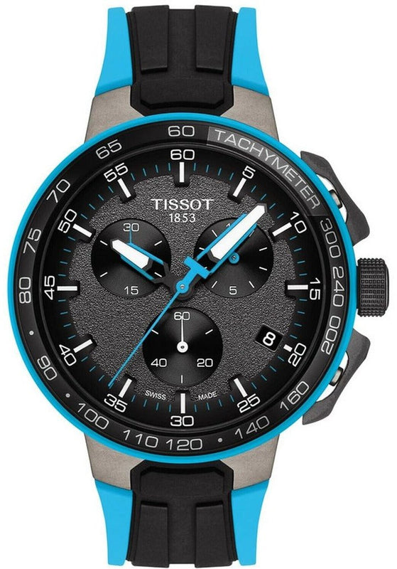 Tissot T Race Cycling Chronograph Black Dial Two Tone Rubber Strap Watch For Men - T111.417.37.441.05 Buy Now By Tissot