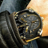 Diesel Mr Daddy 2.0 Chronograph Black Dial Gold Steel Strap Watch For Men - DZ7333 Buy Now By Diesel