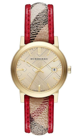 Burberry The City Champagne Dial Leather Strap Watch for Women - BU9139 Buy Now By Burberry