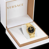 Versace Greca Moonphase Quartz Black Dial Gold Steel Strap Watch for Men - VE7G00323 Buy Now By Versace