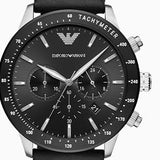 Emporio Armani Sportivo Chronograph Black Dial Black Rubber Strap Watch For Men - AR0527 Buy Now By Emporio Armani