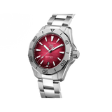 Tag Heuer Aquaracer Professional 200 Automatic Red Dial Silver Steel Strap Watch for Men - WBP2114.BA0627 Buy Now By Tag Heuer