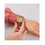 Guess Limelight Quartz Gold Dial Gold Leather Strap Watch For Women - W0775L13 Buy Now By Guess