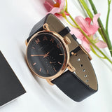 Marc Jacobs Baker Black Dial Black Leather Strap Watch for Women - MBM8633 Buy Now By Marc Jacobs