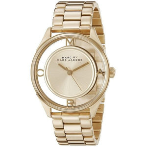 Marc Jacobs Marc Tether Transparent Gold Dial Gold Steel Strap Watch for Women - MBM3413 Buy Now By Marc Jacobs