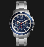 Fossil Grant Sport Chronograph Blue Dial Silver Steel Strap Watch for Men - FS5238 Buy Now By Fossil