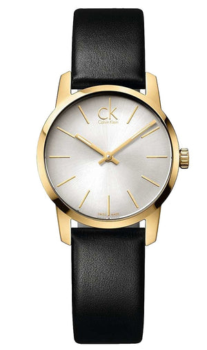 Calvin Klein City Silver Dial Black Leather Strap Watch For Women - K2G23520 Buy Now By Calvin Klein