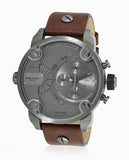 Diesel Little Daddy SBA Small Sized Grey Dial Brown Leather Strap Watch For Men - DZ7258 Buy Now By Diesel