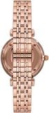 Emporio Armani Gianni T-Bar Crystals Silver Dial Rose Gold Steel Strap Watch For Women - AR11446 Buy Now By Emporio Armani