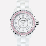 Chanel J12 Quartz Diamonds Mother of Pearl White Dial White Steel Strap Watch for Women - J12 H3243 Buy Now By Chanel