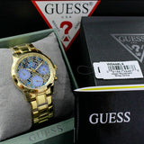 Guess Mini Sunrise Quartz Blue Dial Gold Steel Strap Watch For Women - W0448L6 Buy Now By Guess