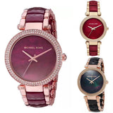 Michael Kors Parker Maroon Dial Two Tone Steel Strap Watch for Women - MK6412 Buy Now By Michael Kors