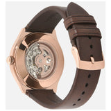 Emporio Armani Meccanico White Skeleton Dial Brown Leather Strap Watch For Men - AR60005 Buy Now By Emporio Armani