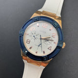 Guess Jet Setter White Dial White Rubber Strap Watch for Women - W0564L1 Buy Now By Guess