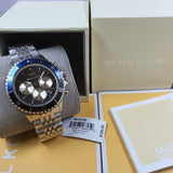 Michael Kors Bayville Chronograph Black Dial Silver Steel Strap Watch For Men - MK8749 Buy Now By Michael Kors