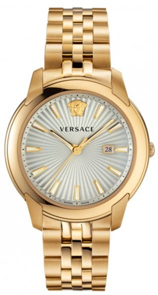 Versace V-Urban Quartz White Dial Gold Steel Strap Watch For Men - VELQ00719 Buy Now By Versace