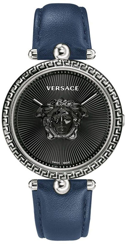 Versace Palazzo Empire Black Dial Blue Leather Strap Watch for Women - VCO080017 Buy Now By Versace