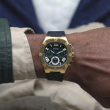 Guess Headliner Multifunction Green Dial Black Silicone Strap Watch For Men - GW0571G3 Buy Now By Guess