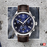 Tissot Chrono XL Classic Blue Dial Brown Leather Strap Watch For Men - T116.617.16.047.00 Buy Now By Tissot