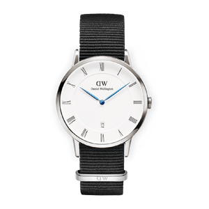 Daniel Wellington Dapper Cornwall White Dial Black Nylon Strap Watch for Women - DW00100264 Buy Now By Daniel Wellington