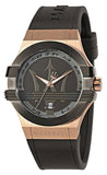 Maserati Potenza Black & Rose Gold Dial Black Rubber Strap Watch For Men - R8851108002 Buy Now By Maserati