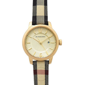 Burberry Classic Champagne Gold Dial Horseferry Leather Strap Watch for Women - BU10104 Buy Now By Burberry