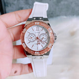 Guess Limelight White Dial White Rubber Strap Watch for Women - W1053L2 Buy Now By Guess