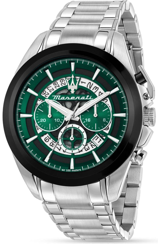 Maserati Traguardo Chronograph Green Dial Silver Steel Strap Watch For Men - R8873612060 Buy Now By Maserati