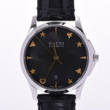 Gucci G Timeless Automatic Black Dial Black Leather Strap Watch For Women - YA126469 Buy Now By Gucci
