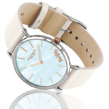 Coach Perry Blue Mother of Pearl Dial White Leather Strap Watch for Women - 14503270 Buy Now By Coach