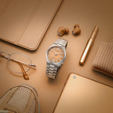 Citizen Tsuyosa Automatic Salmon Orange Dial Silver Steel Strap Watch For Men - NJ0159-86Z Buy Now By Citizen