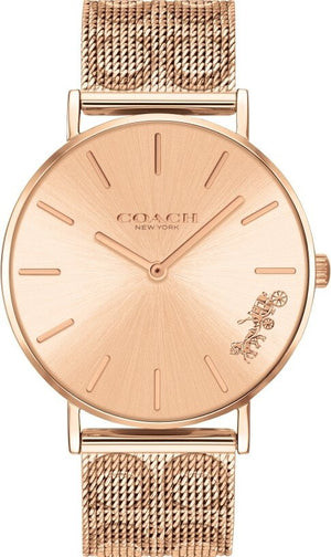 Coach Perry Rose Gold Dial Rose Gold Mesh Bracelet Watch for Women - 14503343 Buy Now By Coach