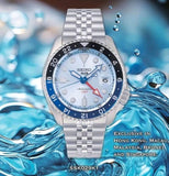 Seiko 5 Sports Automatic GMT SKX Sports Style Asia Exclusive Limited Edition Ice Blue Dial Silver Steel Strap Watch For Men - SSK029K1 Buy Now By Seiko