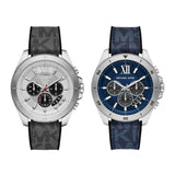 Michael Kors Brecken Chronograph Silver Dial Grey Leather Strap Watch For Men - MK8922 Buy Now By Michael Kors