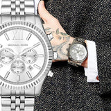 Michael Kors Lexington Silver Dial Silver Steel Strap Watch for Men - MK8405 Buy Now By Michael Kors