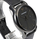 Emporio Armani Classic Black Dial Black Leather Strap Watch For Men - AR1732 Buy Now By Emporio Armani