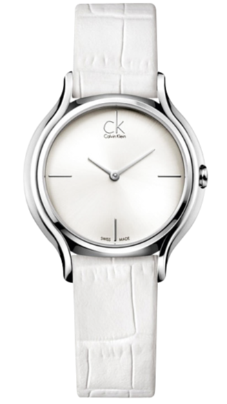 Calvin Klein Skirt White Dial White Leather Strap Watch for Women - K2U231K6 Buy Now By Calvin Klein