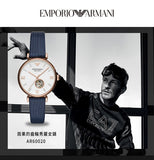 Emporio Armani Gianni T-Bar Analog Silver Dial Blue Leather Strap Watch For Women - AR60020 Buy Now By Emporio Armani