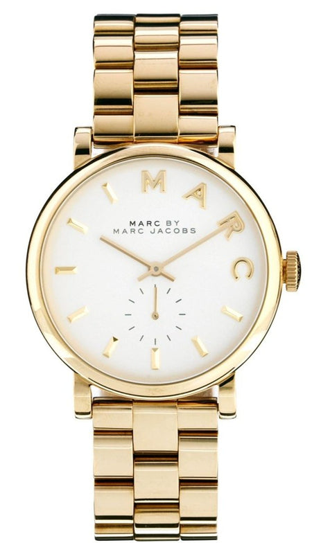 Marc Jacobs Baker White Dial Gold Steel Strap Watch for Women - MBM3243 Buy Now By Marc Jacobs