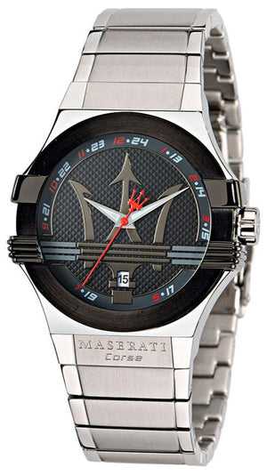 Maserati Potenza Black Dial Silver Steel Strap Watch For Men - R8853108001 Buy Now By Maserati