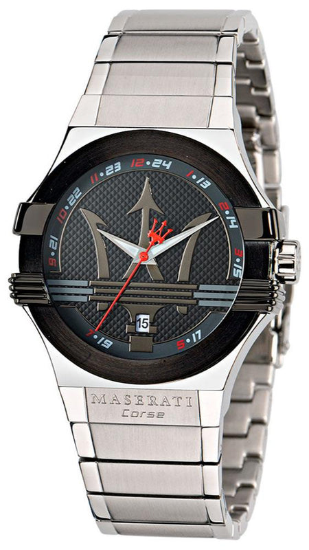 Maserati Potenza Black Dial Silver Steel Strap Watch For Men - R8853108001 Buy Now By Maserati