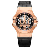Maserati Potenza Automatic Rose Gold Dial Black Leather Strap Watch For Men - R8821108002 Buy Now By Maserati