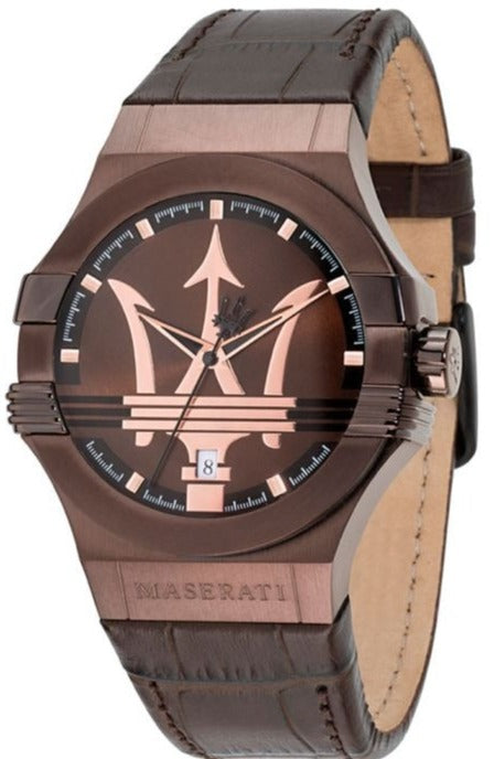 Maserati Potenza Brown Dial Brown Leather Strap Watch For Men - R8851108011 Buy Now By Maserati