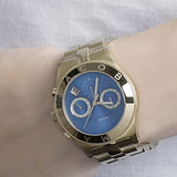 Marc Jacobs Blade Chronograph Blue Dial Gold Steel Strap Watch for Women - MBM3307 Buy Now By Marc Jacobs