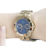 Marc Jacobs Blade Chronograph Blue Dial Gold Steel Strap Watch for Women - MBM3307 Buy Now By Marc Jacobs