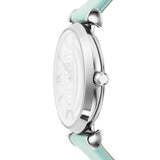 Emporio Armani Gianni T Bar Analog Crystals Silver Dial Blue Leather Strap Watch For Women - AR11443 Buy Now By Emporio Armani