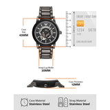 Emporio Armani Meccanico Automatic Black Dial Black Steel Strap Watch For Men - AR60010 Buy Now By Emporio Armani