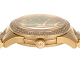Michael Kors Runway Three Hand Green Dial Gold Steel Strap Watch For Women - MK7390 Buy Now By Michael Kors