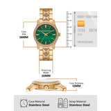 Michael Kors Runway Three Hand Green Dial Gold Steel Strap Watch For Women - MK7390 Buy Now By Michael Kors
